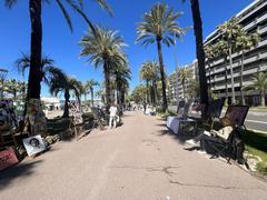Promenade de La Croisette near Square de Verdun in Cannes during April 2023