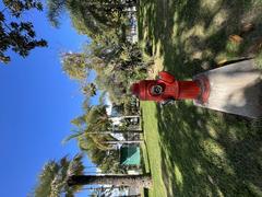 Red fire hydrant near the Promenade de la Croisette in Cannes, France