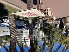 Outdoor chess game setup on Promenade de la Croisette in Cannes during April 2023