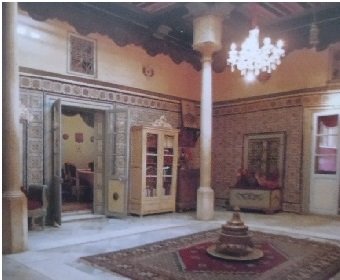 Patio of the guest house in Palais Djellouli, Medina of Tunis
