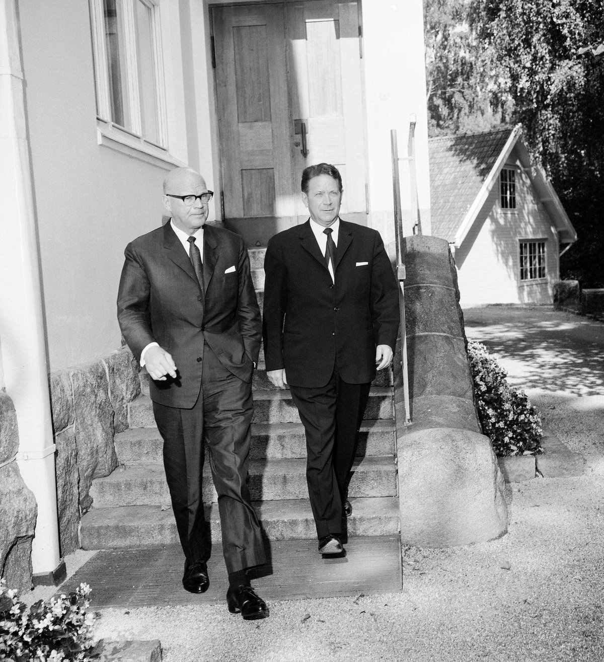 President Urho Kekkonen and Speaker Kauno Kleemola in Tamminiemi Helsinki 1963