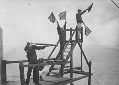 American and French signalmen at their post on Pointe des Espagnols