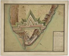 Historical map of Brest showing Pointe des Espagnols and Vauban battery project from 1777