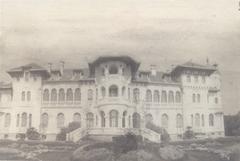 Vrana Palace in Bulgaria surrounded by trees and gardens