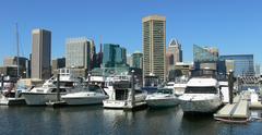 Baltimore Inner Harbor view from southeast corner near The Rusty Scupper