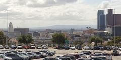 Panoramic view of downtown Los Angeles from Dodger Stadium