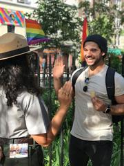 Young man taking Junior Ranger oath at Stonewall National Memorial