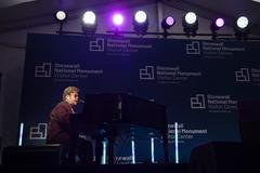Elton John performing at Stonewall National Monument Visitor Center opening ceremony in New York City