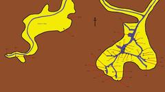 Sketch map of the Valley of the Kings with important tombs marked