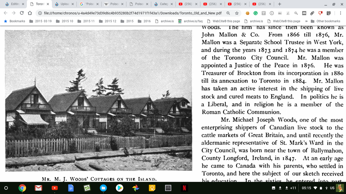Historic cottages on Toronto Island from 1891