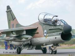 TA-7C Corsair II military aircraft of the Hellenic Air Force Greece at Kleine Brogel Air Base during 2007 OIE exercise