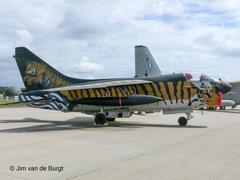 A-7E aircraft 158825 painted in 335MV AF Greece Tiger colorscheme at Geilenkirchen NATO Tiger Meet 2007