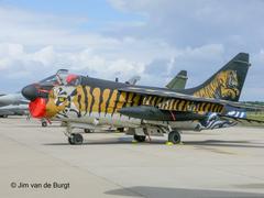A-7E military aircraft 158825 in 335MV AF Greece Tiger colorscheme at Geilenkirchen 2007
