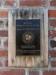 Charlie Chaplin Studio plaque at The Jim Henson Company Lot in July 2023