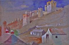 Moorish Castle on a hilltop with stone walls and towers
