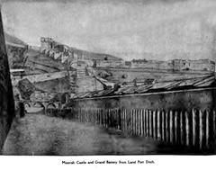 Historical drawings of Moorish Castle and Grand Battery during the Great Siege of Gibraltar by Captain John Spilsbury