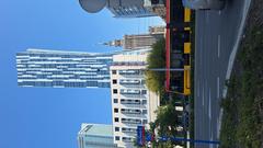 Cityscape of Warsaw in August 2024 with modern skyscrapers and clear sky