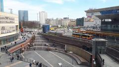 Springtime in Warsaw with Vistula River and city skyline in April 2022