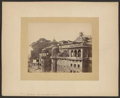 Stone Nepalese Temple in Benares with multiple patios