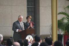 U.S. Secretary of State Rex Tillerson delivering remarks to Mission India Personnel at U.S. Embassy New Delhi on October 25, 2017