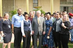 U.S. Secretary of State Rex Tillerson meeting Mission India Personnel at U.S. Embassy New Delhi in 2017