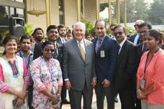 U.S. Secretary of State Rex Tillerson meeting Mission India personnel at U.S. Embassy in New Delhi