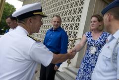 U.S. Navy Admiral Mike Mullen meeting officials during visit to New Delhi in 2010