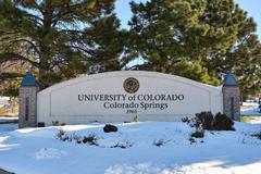 Roadside entry sign for University of Colorado Colorado Springs UCCS