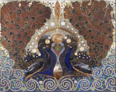 Peacock mosaic artwork by Louis Comfort Tiffany in Henry O. Havemeyer's New York house entrance hall