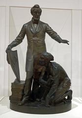 Emancipation Group sculpture by Thomas Ball depicting Abraham Lincoln with a freed African American family