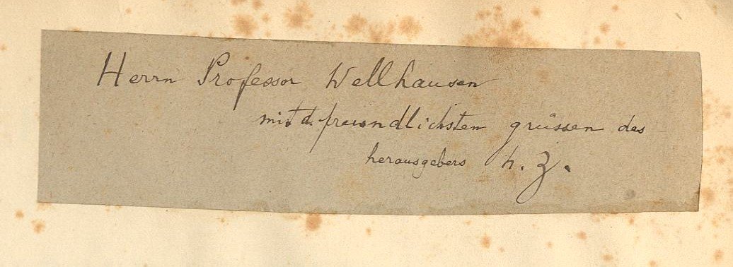 Portrait of Hermann Zotenberg and Julius Wellhausen in 1883