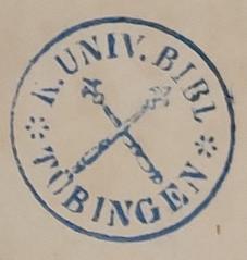 Royal University Library Tübingen stamp from 1900 on page from Michael Beer Der Paria 1829