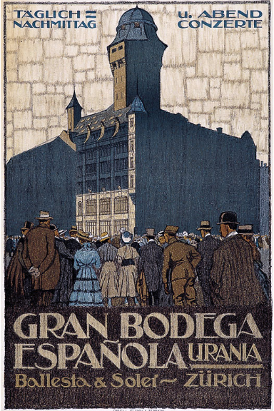 Anton Trieb Gran Bodega Española Urania in Zürich around 1918 black and white photo