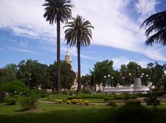 Plaza Ruiz de Arellano in San Antonio de Areco with historic buildings and trees