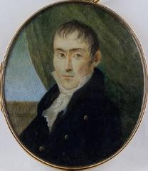 Portrait of Hipólito Vieytes watercolor painting on ivory