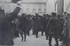 Generali arriving at the assembly in Markov trg in 1918