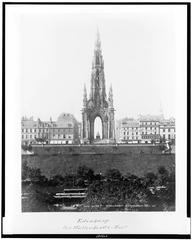 Vintage photograph of Edinburgh featuring Sir Walter Scott's monument