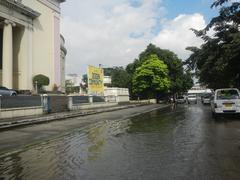 Liwasang Bonifacio gateway in Manila with historic architecture and Jones Bridge in the background