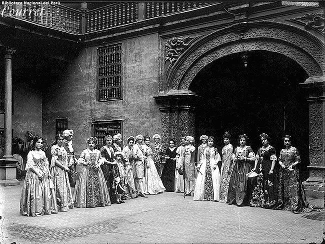 Festivities celebrating the Centenary of Peru's Independence inside Palacio de Torre Tagle in 1921