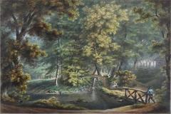 Carl Friedrich Stange painting of Quelle der Flottbek in Jenischpark