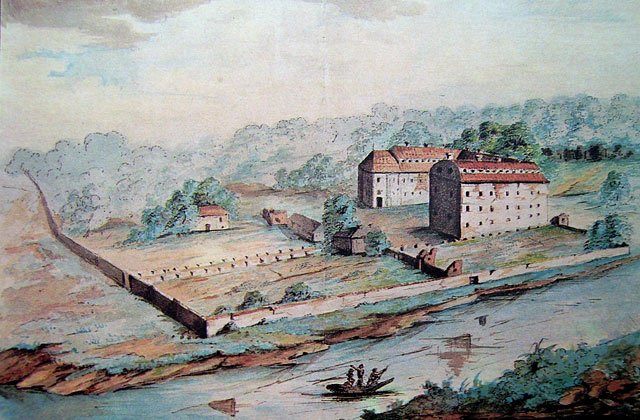 Palace of Levin von Bennigsen in Zakret historical painting 1836