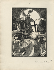 St. George slaying the dragon illustration from Penholm by G. Howell-Baker