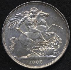 1888 British crown coin reverse side