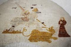 Church frescos of Saint George and the dragon in Kolby Kirke