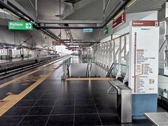 Muhibbah LRT station platform in Kuala Lumpur, Malaysia with modern transit infrastructure