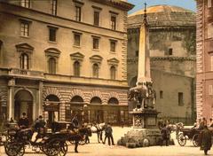 Piazza di Minerva with ancient buildings and obelisk in Rome, Italy