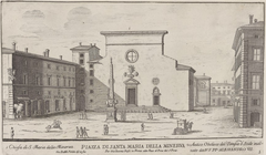 View of Piazza di Santa Maria sopra Minerva with the Santa Maria sopra Minerva church and the Isis obelisk before installation on Bernini's elephant statue