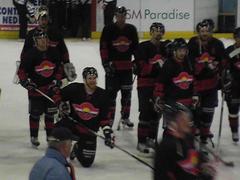 HYS The Hague ice hockey players in action at De Uithof indoor arena in The Hague Netherlands