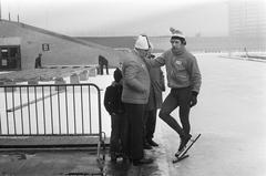 Kees Verkerk training at De Uithof ice rink before the first ISSL World Cup speed skating competitions in The Hague, 1973