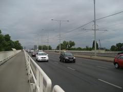 Árpád híd bridge over the Danube River in Budapest, Hungary during daytime